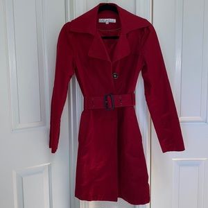 Kenneth Cole Women’s Red Knee-length Trench Coat